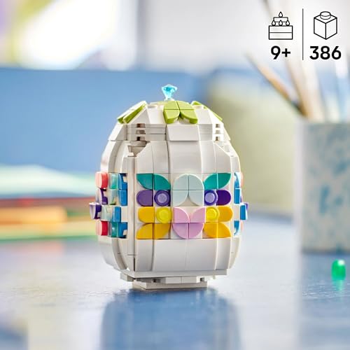 LEGO Decorative Easter Egg, Toy Ornament w/Colourful Decoration Pieces incl. Gold Hearts & a Gemstone - Image 3