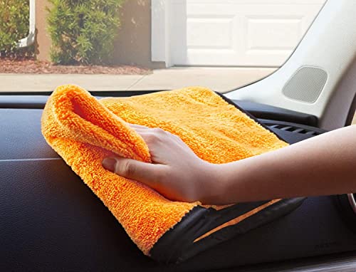 Image of Homerz Thick 600 GSM Microfiber Cloth for Car and Bike wash, 16 x 16 inch, Multicolour (Pack of 2)