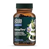Gaia Herbs SleepThru - Sleep Support Supplement with Ashwagandha Root, Magnolia Bark, Passionflower & Jujube Date* - 60 Vegan Liquid Phyto-Caps (30 Servings)