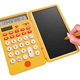 Portable et Mince：Cette calculatrice mathématique est mince et légère (seulement 135g). La conception pliée protège la surface du bloc-notes et est facile à transporter. Vous pouvez la placer n'importe où, dans les cartables, les porte-documents, les poches, etc.