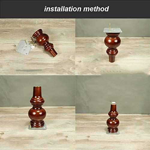 4 Gambe per Mobili in Legno 15CM Tipo di Zucca