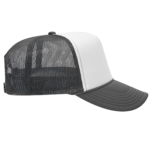Image of OTTO Polyester Foam Front 5 Panel High Crown Mesh Back Trucker Hats in 97, Bulk, Wholesale