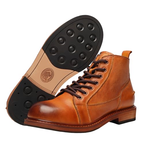 Image of Men's Dress Casual Slip-on Chelsea Boots Genuine Leather Oxford Ankle Boot