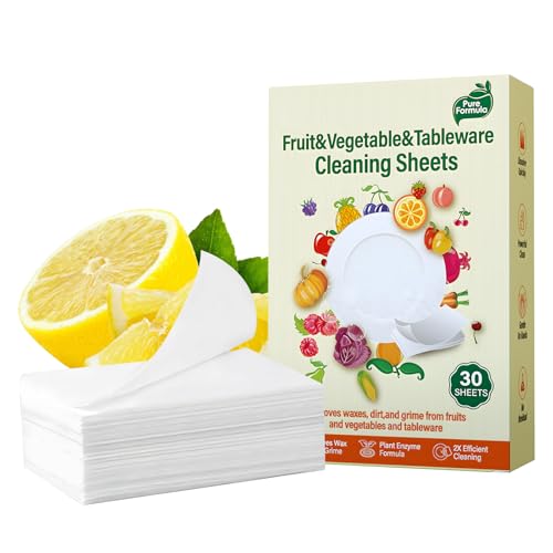 Tablette Lave Vaisselle Ecologique, Pastille Lave Vaisselle, Dishwasher Tablets, Nettoyant Pour Légumes et Fruits, Biodégradable, Végan et Sûr, Nettoyage Puissant, Dissolution Rapide, 30 Rinçages