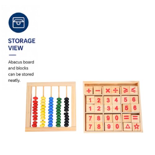 Image of LITTLEMIND Wooden Abacus Math Learning Toy for Kids 3+ Years | Counting Beads & Number Blocks | Montessori Educational Toy for Addition, Subtraction & Early Learning | STEM Preschool Toy