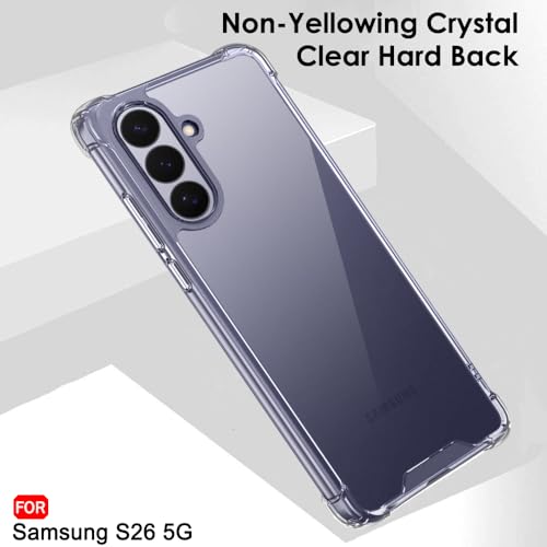 Image of TheGiftKart for Samsung S26 Case, Shockproof Clear Back Cover, Raised Bumps for Camera & Screen Protection, 360 Degree Protection Galaxy S26 Back Cover (PC & TPU, Transparent)