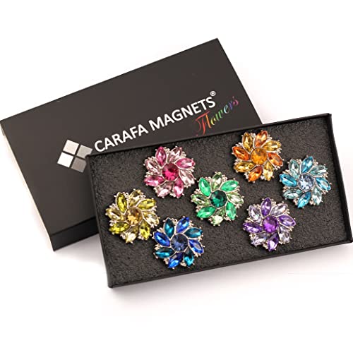 Pretty Flower Magnets 7-Pack - Cute Magnetic Home or Office Decor - Colorful Decorative Fridge Locker Whiteboard Magnets - Gift Idea for Women