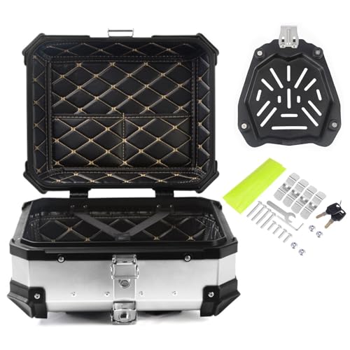 Top case de moto coffre de rangement de bagages de moto en aluminium 28L argent