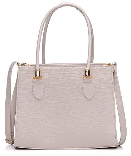 Bolsa Feminina Dhaffy Branco, Divisórias, Alça de Mão e Transversal cor:branco;tamanho:G