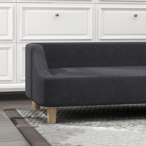 PawHut Hundesofa, Haustiersofa Katzensofa Hundebett für mittelgroße und große Hunde, Hundecouch mit Erhöhtem Design, Hundesessel mit Holzbeine, Dunkelgrau, 95 x 63 x 39 cm