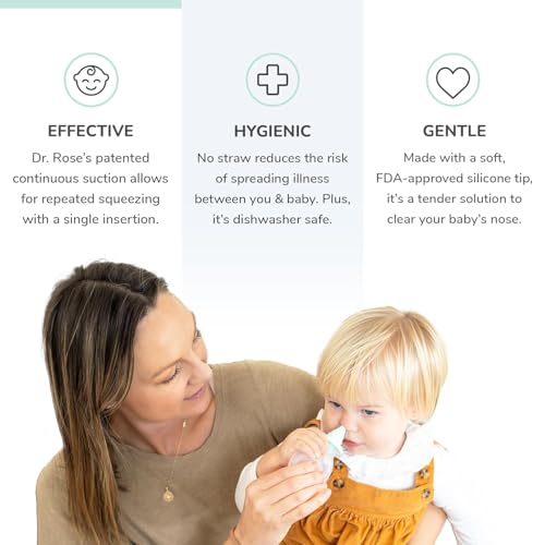 Image of Dr. Rose's Nasal Aspirator for Baby | Pediatrician Patented Dual-Suction Nose Cleaner for Baby (Pack of 2, 2, Count)