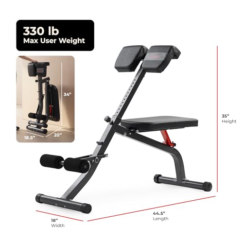 Sunny Health & Fitness Multi-Function Roman Chair | Multi-Function Strength Training, Support Verstile Workouts, Compact & Space Saving, Adjustable Design - image 8