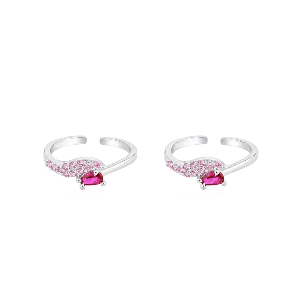Pure 925 Silver Pear Bypass Toe Rings for Women-image-39