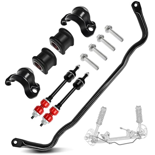 Jkorkm 55398938AC Front Suspension Stabilizer Bar & K80894 Front Sway Bar Link Kit with Bushing Kit Fit For 2009-2010 Dodge Ram 1500 2011-2018 Ram 1500 2019-2022 Ram 1500 Classic 4WD # 55398938AB