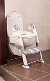 3in1 Toilettentrainer mit verschiedenen Nutzungsmöglichkeiten: als Töpfchen, WC-Sitz mit Leiter oder WC-Sitz ohne Leiter, geeignet für Toiletten mit 38-42cm Höhe und einer Öffnung von mind