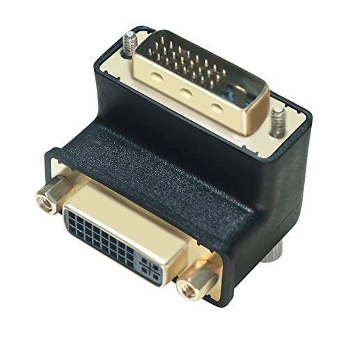 Adaptador DVI de 90 grados DVI-I hembra a DVI-D macho de ángulo recto para monitor de ordenador