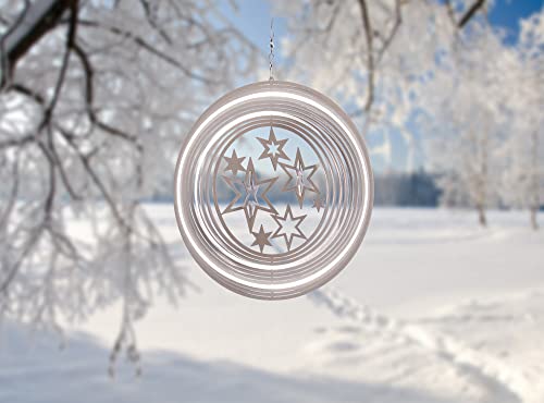 Illumino Edelstahl-Windspiel Weihnachten Kreis Gamma für draußen hängend, Gartendeko für draußen, Fensterdeko hängend …