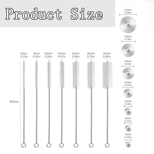Strohhalm Reinigungsbürst Bürste, 7 Stück 30cm Reagenzgläser Bürste Flasche Reinigungsbürsten Milchschlauchbürste Schlauchbürste Strohhalme Bürste Reiniger für Lücken reinigen
