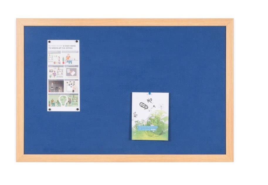 Bacheca In Sughero Indigo 60x40 Cm - Cornice In Legno - Superficie Autorigenerante Per Ufficio E Casa - 5