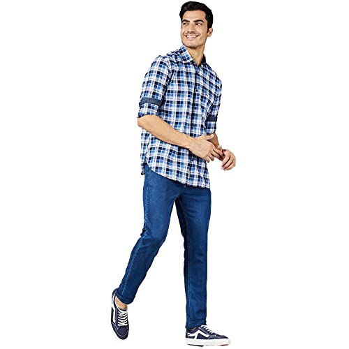 Image of Life by Shoppers Stop Checks Cotton I-Fit Casual Men's Shirt