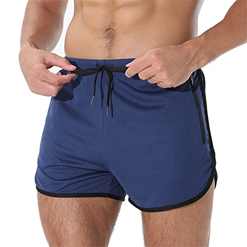 Shorts de corrida masculino com bolsos para treino de ioga, corrida, shorts esportivos 2 em 1, short