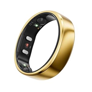 RingConn Gen 2, Smart Ring with Sleep Apnea Monitoring, 12-Day Battery Life, Stress/Heart Rate/Women’s Health Tracker, Android & iOS Compatible (Gold, Size 8)