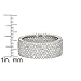 DECADENCE Sterling Silver 7 Row Pave Milgrain Cubic Zirconia Eternity Band Ring