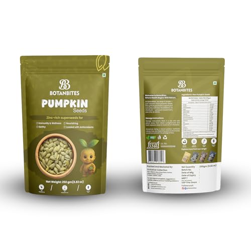 Image of BOTANBITES Pumpkin Seeds 250g | High in Protein, Fibre & Omega-3 | Keto-Friendly Snack | Rich in Magnesium & Zinc | Immunity Booster & Fat Loss Superfood (250g)