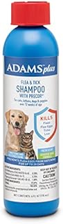 Adams Plus Flea & Tick Shampoo with Precor for Cats, Kittens, Dogs & Puppies Over 12 Weeks Of Age | Sensitive Skin Flea Treatment for Dogs & Cats | Kills Adult Fleas, Flea Eggs, Ticks, and Lice | 6 Oz