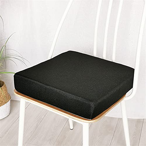 Cuscino per Sedia in Memory Foam, Treers -Cuscini Sedie Quadrati ? Supporto e Stabilità Perfetti Rivestimento Lavabile per Sedia da Ufficio e Sedia a rotelle (Nero,40x40x8cm)