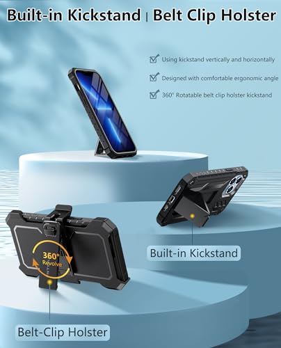 Coque iPhone 13 Pro Max antichoc de qualité militaire avec béquille intégrée