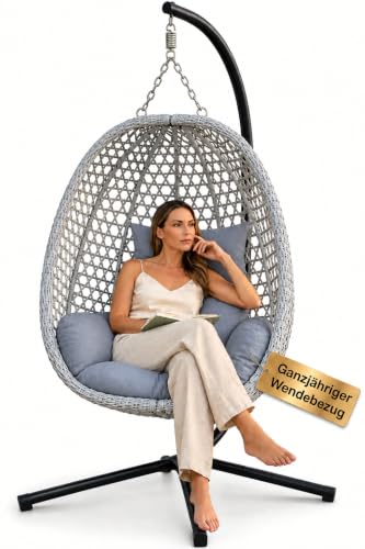 EaseAir® Luxus Hängesessel mit Gestell für Outdoor & Indoor...
