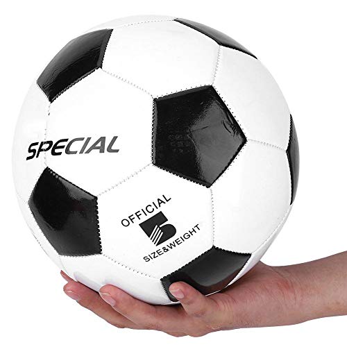 Pallone Da Calcio Classico Bianco E Nero Taglia 5 - Pelle Sintetica Morbida Per Allenamento Indoor/Outdoor - Foto 5