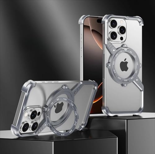 冷却 iPhone 13 Pro Max 放熱ケース MagSafe対応 回転式スタンド付き 中空 通気性 薄型 軽量 落下防止 アルミニウム合金 S型 耐衝撃 アイフォン 13 Pro Max カバー 360°回転スタンド 軽量 金属感 光沢 放熱性 ア