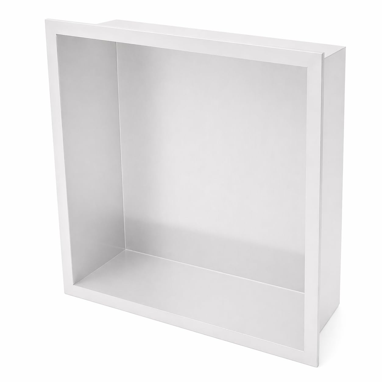 MEDIMEX - Hornacina Ducha Empotrable Atlantic HOR001 Nicho Baño Acero Inoxidable 304 | Cuadrada 33x33 cm Profundidad 10 cm, Estante Organizador Reforma Pared | 6 Acabados Premium (Blanco Mate)