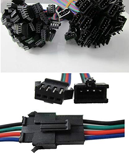 Gimax 60PCS (30 set) 4 PIN Male and Female RGB connector Wire Cable For 3528 5050 SMD LED Strip