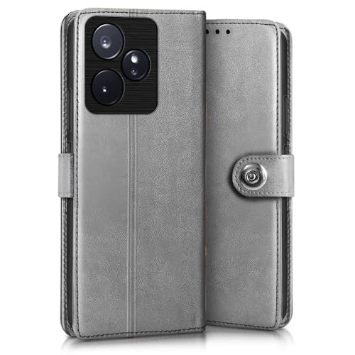 WOW IMAGINE Shock Proof Flip Cover Back Case for Realme GT 7 5G | Realme GT 7T 5G (Magnetic Button Flip Case (Stone Grey) - Image 3