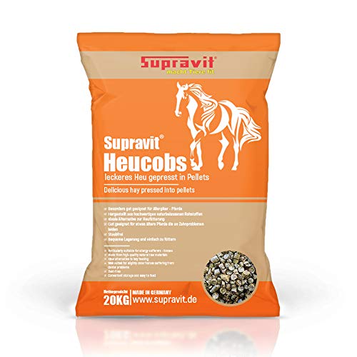 SUPRAVIT Heucobs für Pferde staubfrei | 20kg Pferdefutter | leckeres Heu gepresst in Pellets | gut geeignet für Allergiker | Auch ohne Einweichen zu verfüttern Cover