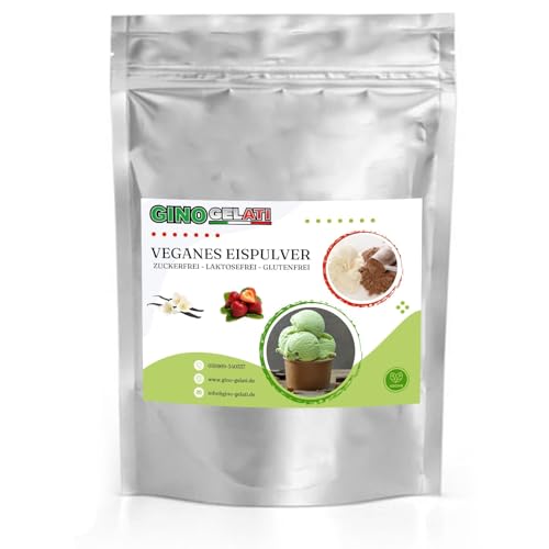 Gino Gelati Vanille Veganes Eis Pulver Zucker-, laktosefrei, schnelle und einfache Zubereitung, Made in Germany, Eiscreme selbstgemacht, ohne Zucker (10 Kg, Vanille Erdbeere)