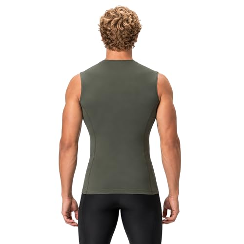 Image of DEVOPS 3 Pack Men's Athletic Compression Shirts Sleeveless | Gym Training, Running, Moisture Wicking, Compression Fit, 4-Way Stretch, UPF 50+, Sleeveless