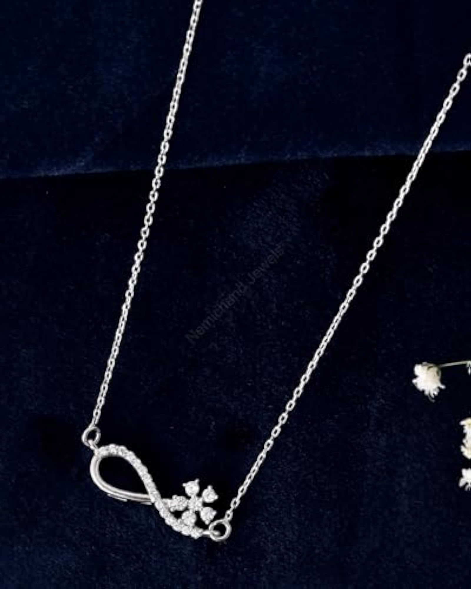 Women's 925 Sterling Silver Infinity Flower Pendant Necklace
