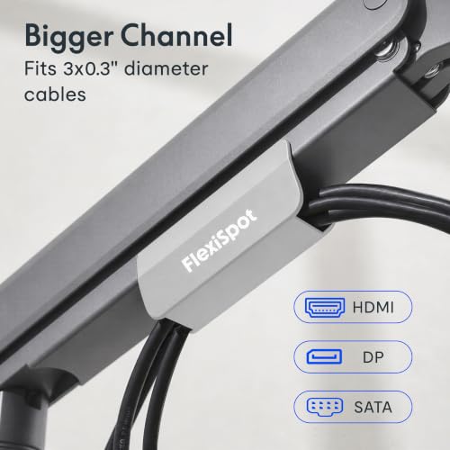 Image of FlexiSpot Monitor Arm, Premium Aluminum Monitor Desk Mount Holds 6.61 to 26.46 lbs, Fits Screen up to 39 Inches, Fully Adjustable Monitor Mount with C-Clamp & Grommet Base, Gray