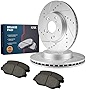 KAX Front Brake Kits 6DBK1120,Compatible with 2018-2022 Model 3, 2020-2022 Model Y,Brake Rotors and Ceramic Brake Pads with Hardware Kits(silver)