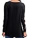 ALLEGRACE Women Sexy Square Cut Out Long Sleeve Tops Fashion Casual T Shirts Black XL