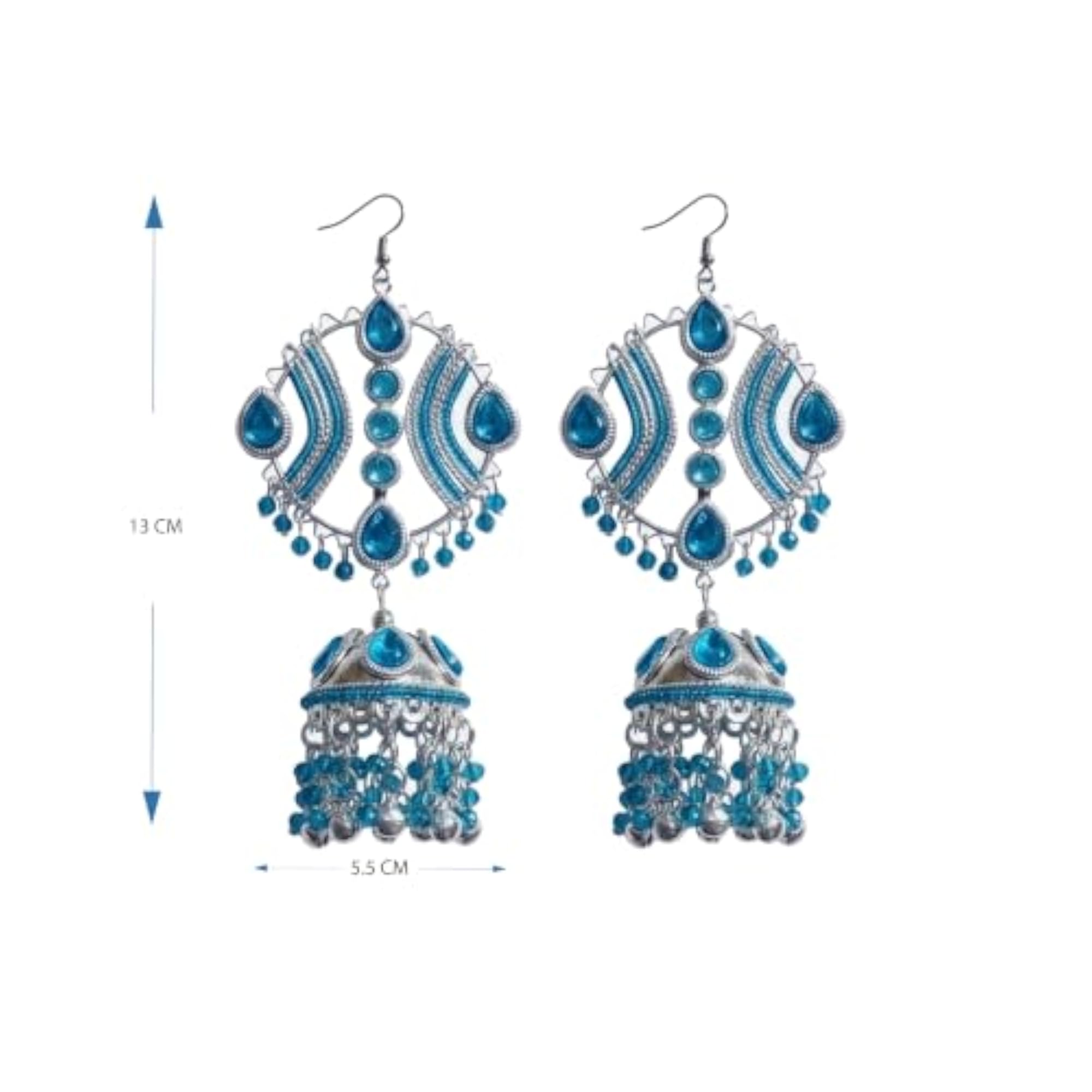 Maula Mere Maula Inspired Jhumka Earrings for Women, Oxidised