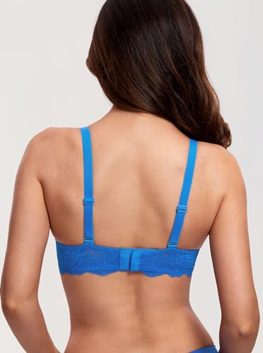 Image of DOBREVA Women's Push Up Lace Bra Underwire Plunge Full Coverage Bras Sexy Plus Size Support