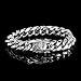 18K gold men's Cuban fashion dragon buckle 12mm wide bracelet, hip-hop trend bracelet, men's tennis bracelet gift (18K White Gold, 7.5 inch)