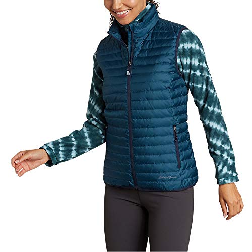Eddie Bauer Women's Microlight Down Vest, Peacock Regular XS