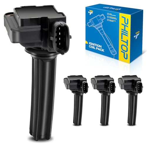 Image of PHILTOP Ignition Coil 4 Packs UF526 Fit for Saab 9-3 2003-2011, 9-3X 2010-2011 L4 2.0L Ignition Coil