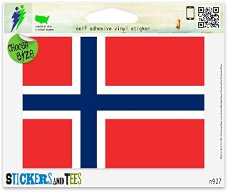 Norway Norwegian Flag Vinyl Car Bumper Window Sticker 3" x 2"